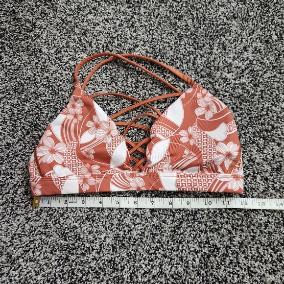 Victoria's Secret Other - Victoria’s Secret Sport Bra Strappy Front & Back, Orange Ginger Floral Sz S‎